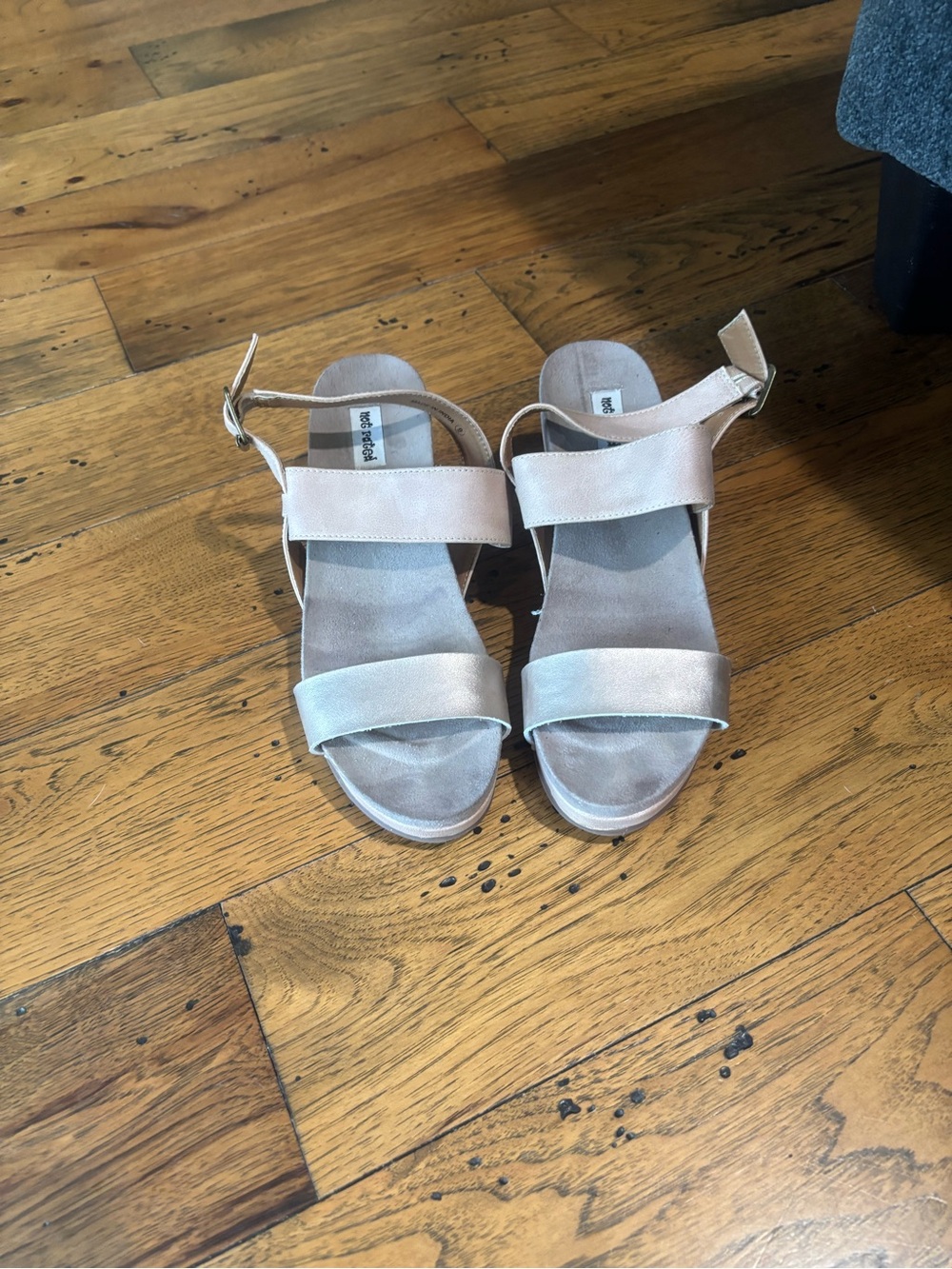 Not Rated Women's Ankle Strap Wedge Sandals in Beige Size 9 - Made in India